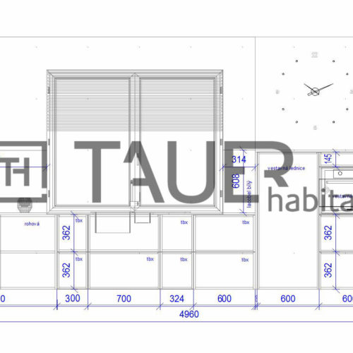 Technický výkres kuchyně od TAUER habitat 11